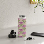 Violet Bloom - Bold Botanical Floral Pattern Water Bottle Gallery Image 4