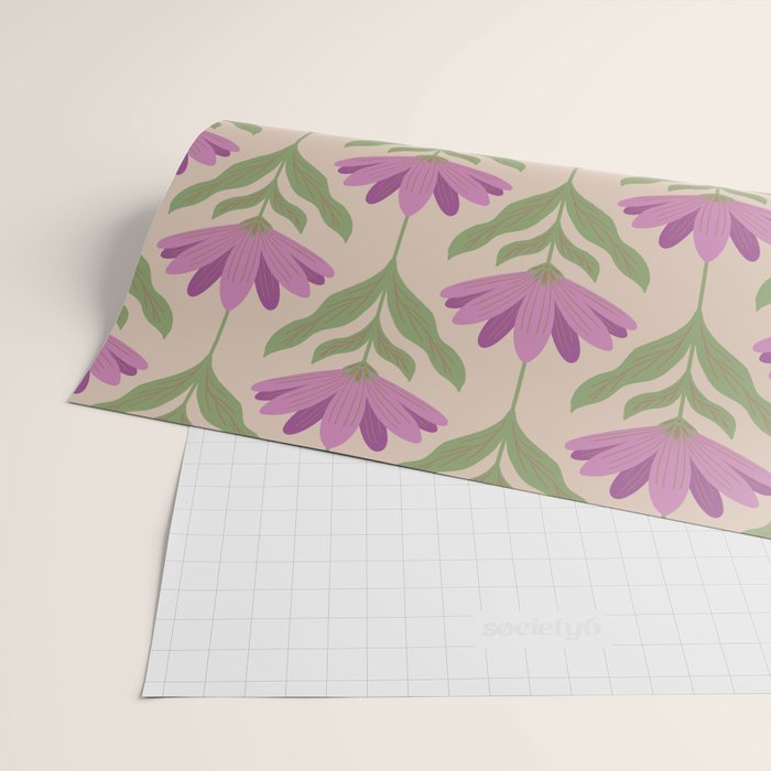 Violet Bloom - Bold Botanical Floral Pattern Wrapping Paper Gallery Image 2