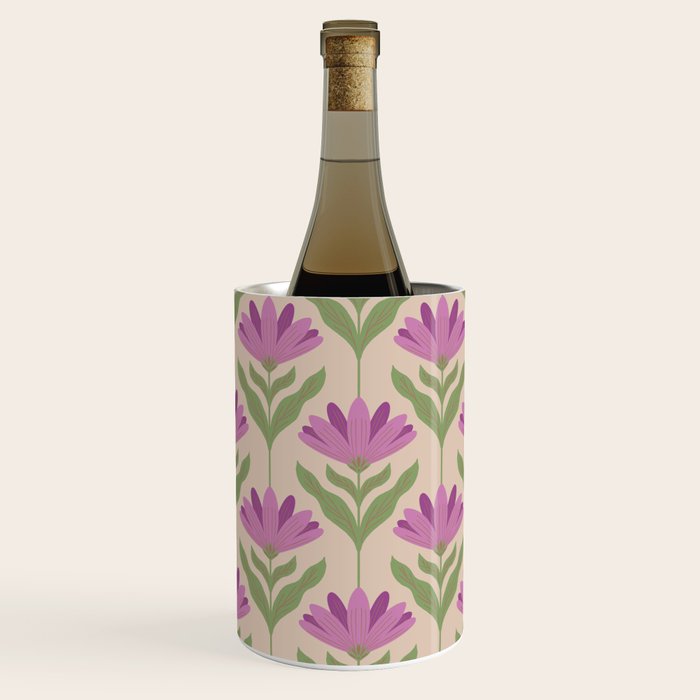 Violet Bloom - Bold Botanical Floral Pattern Wine Chiller Gallery Image 2