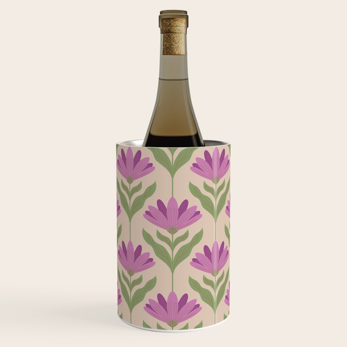 Violet Bloom - Bold Botanical Floral Pattern Wine Chiller Gallery Image 1
