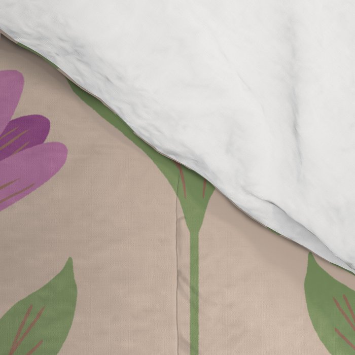 Violet Bloom - Bold Botanical Floral Pattern Comforter Gallery Image 4
