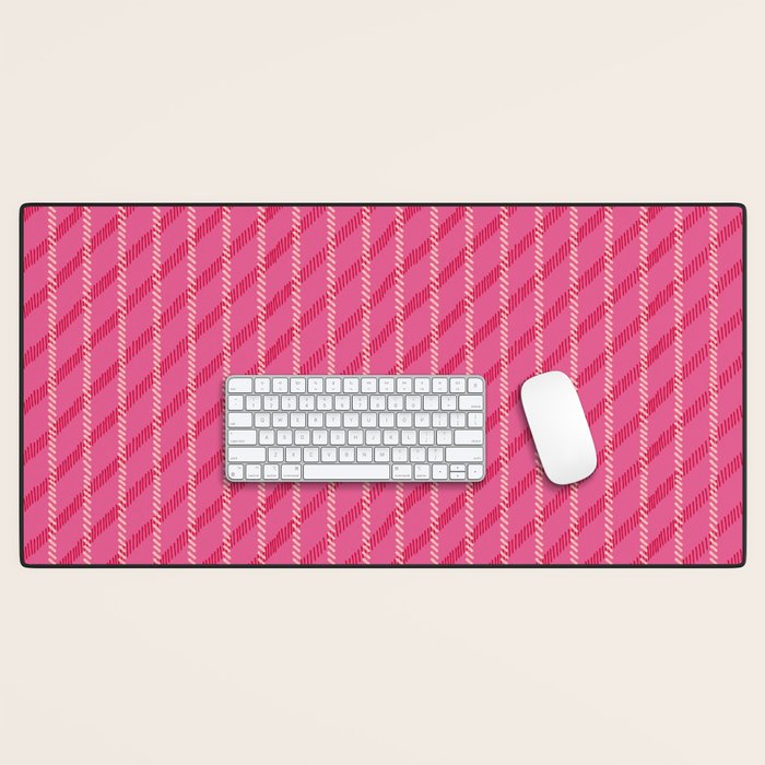 Playful Pink Plaid Desk Mat Gallery Image 1