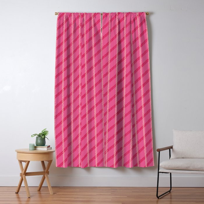 Playful Pink Plaid Window Curtain Gallery Image 5