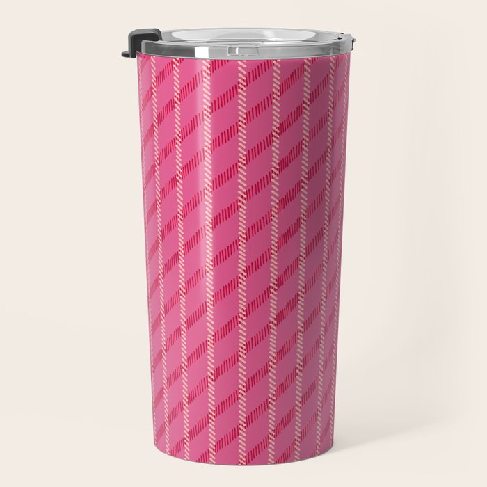 Playful Pink Plaid Travel Mug Gallery Image 3