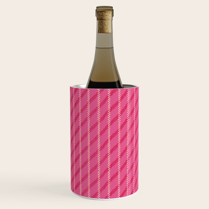 Playful Pink Plaid Wine Chiller Gallery Image 1