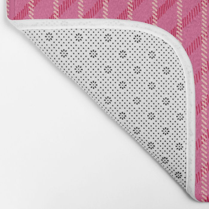 Playful Pink Plaid Bath Mat Gallery Image 2