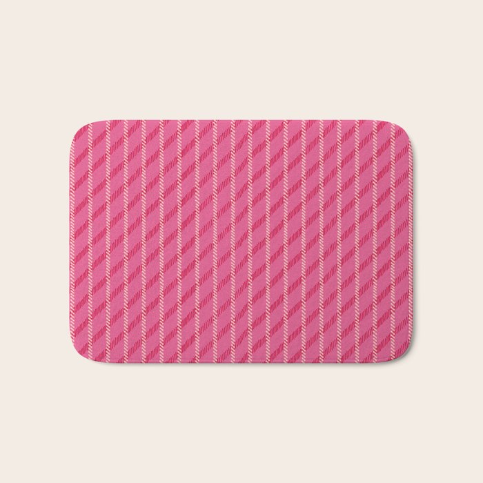 Playful Pink Plaid Bath Mat Gallery Image 1