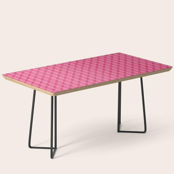 Playful Pink Plaid Coffee Table Gallery Image 1