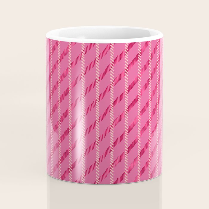 Playful Pink Plaid Coffee Mug Gallery Image 4