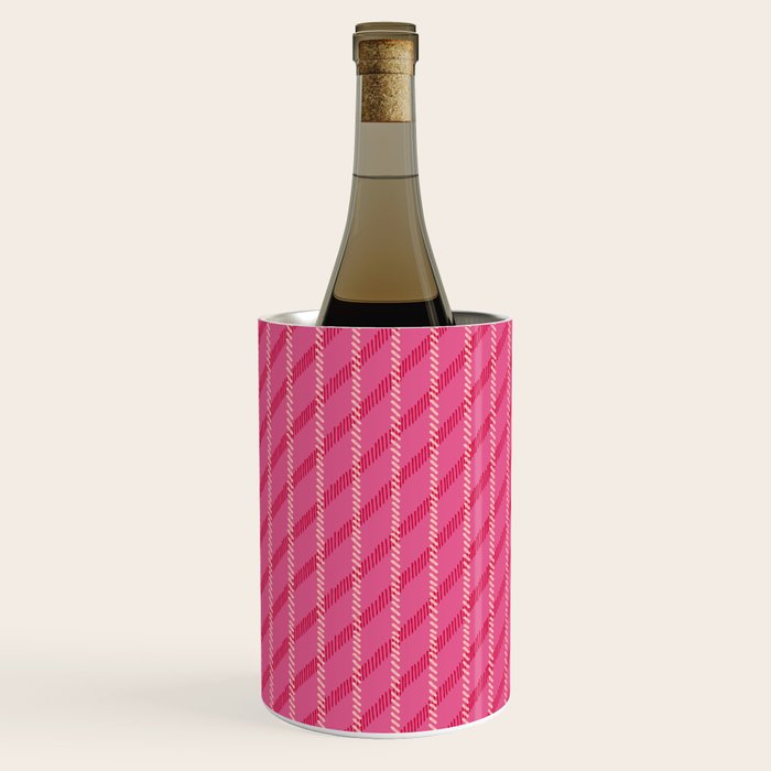 Playful Pink Plaid Wine Chiller Gallery Image 3