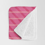 Playful Pink Plaid Throw Blanket Gallery Image 3