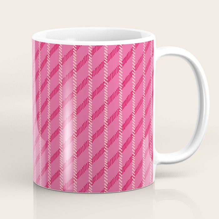 Playful Pink Plaid Coffee Mug Gallery Image 1