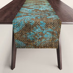 Aged Damask Texture 4 Table Runner Gallery Image 1
