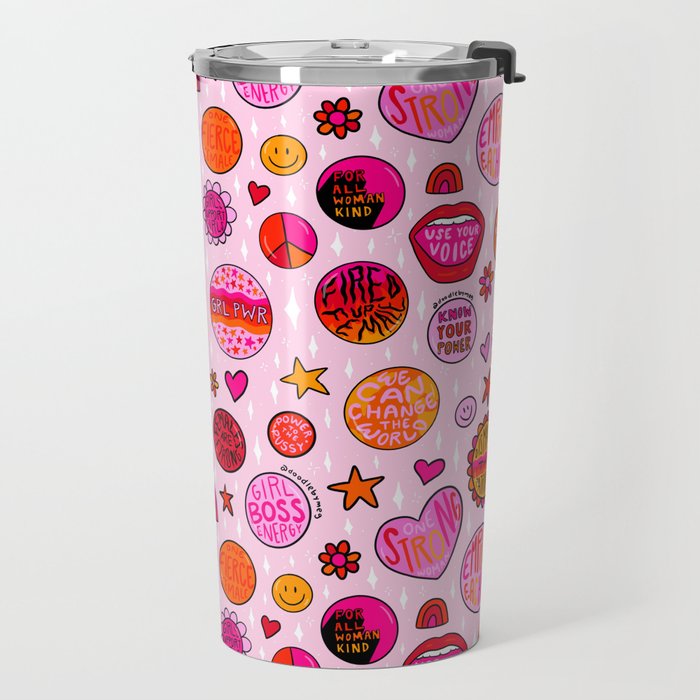 Feminist Buttons Travel Mug Gallery Image 2