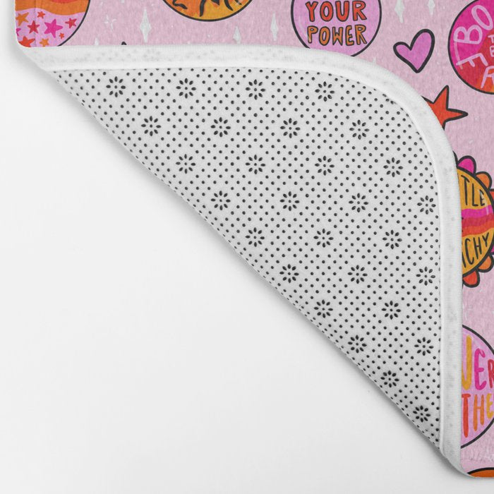 Feminist Buttons Bath Mat Gallery Image 2