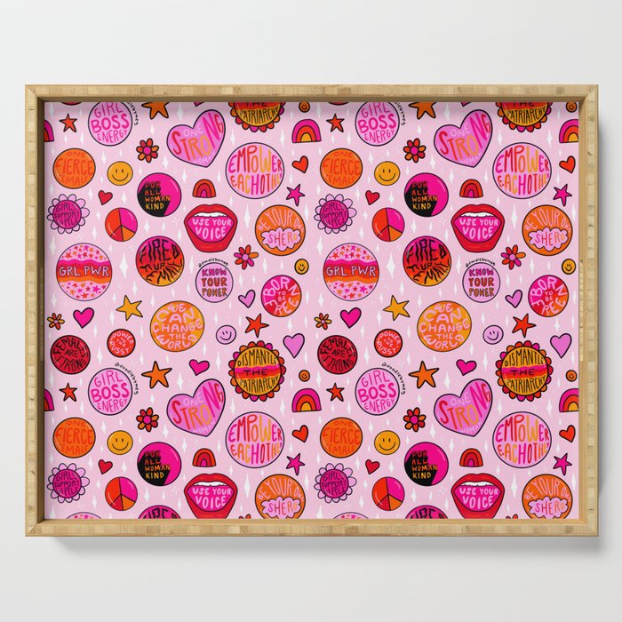 Feminist Buttons Serving Tray Gallery Image 1