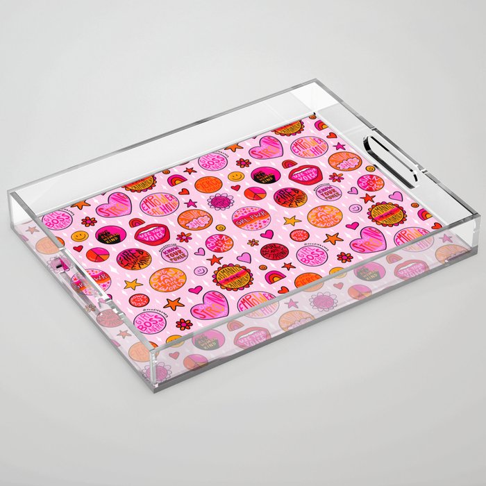 Feminist Buttons Acrylic Tray Gallery Image 1