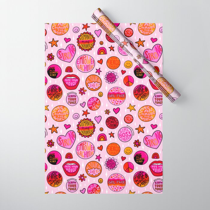 Feminist Buttons Wrapping Paper Gallery Image 1