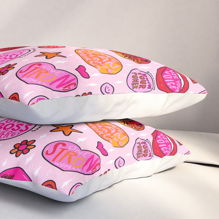 Feminist Buttons Pillow Sham Gallery Image 3