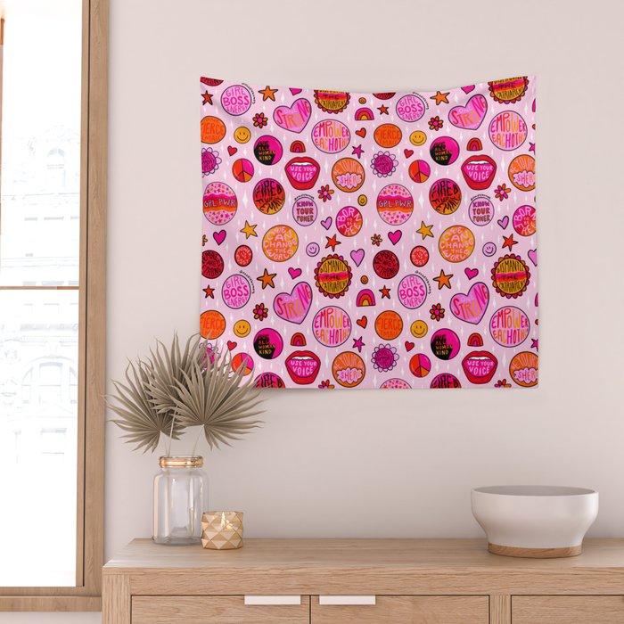 Feminist Buttons Wall Tapestry Gallery Image 2