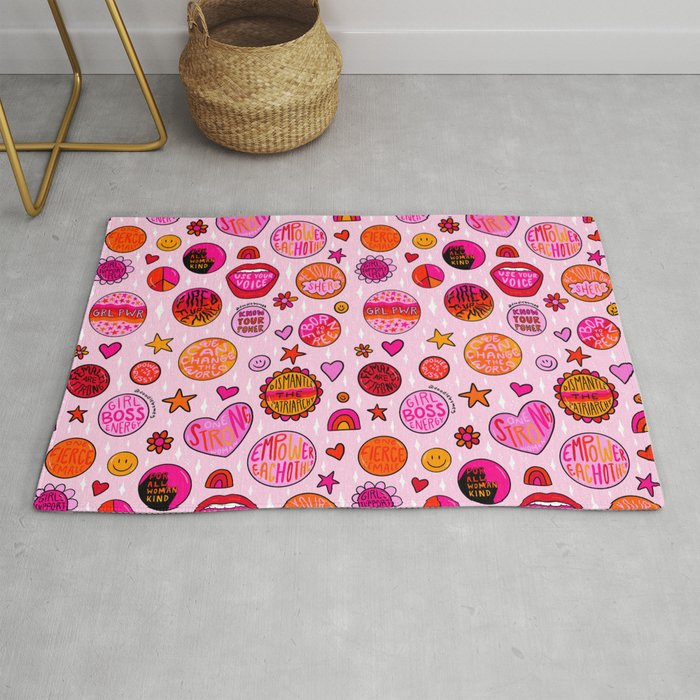 Feminist Buttons Rug Gallery Image 1