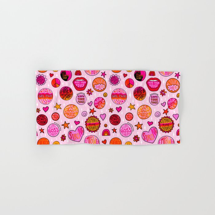 Feminist Buttons Bath Towel Gallery Image 1