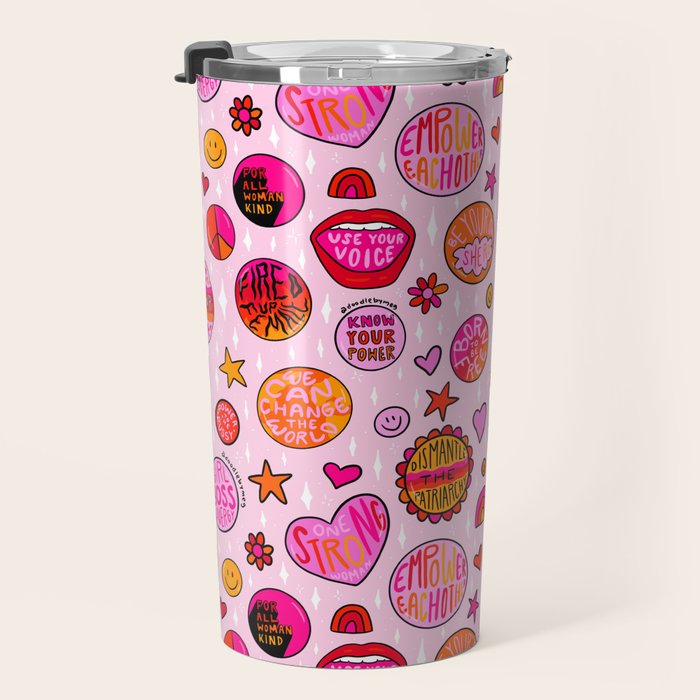 Feminist Buttons Travel Mug Gallery Image 3