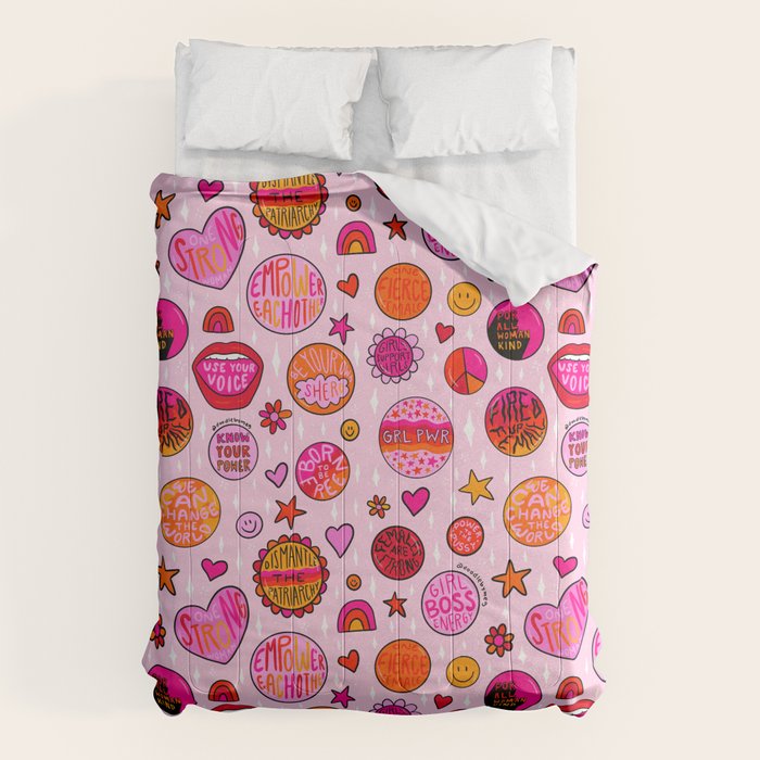 Feminist Buttons Comforter Gallery Image 6