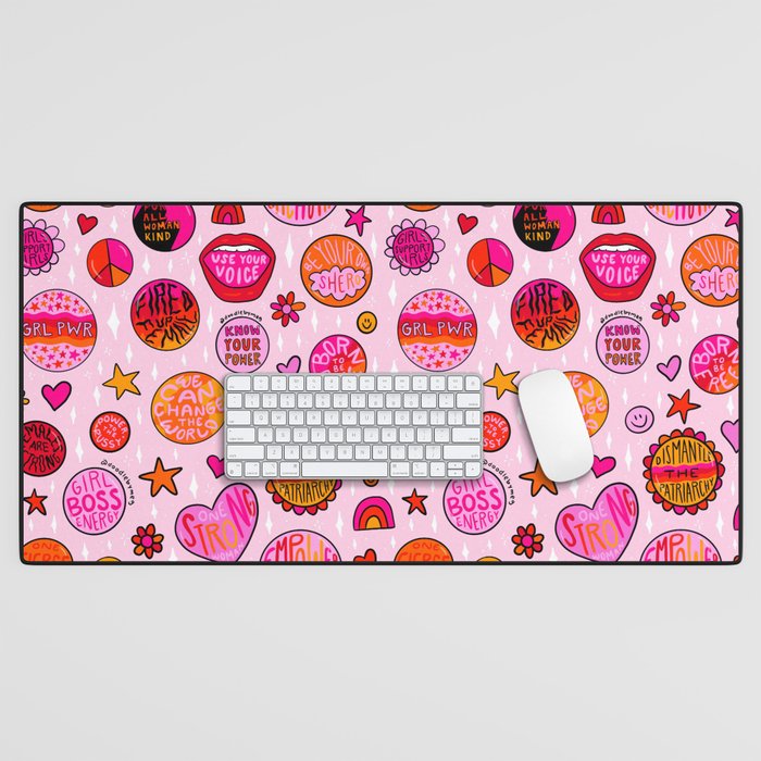 Feminist Buttons Desk Mat Gallery Image 1