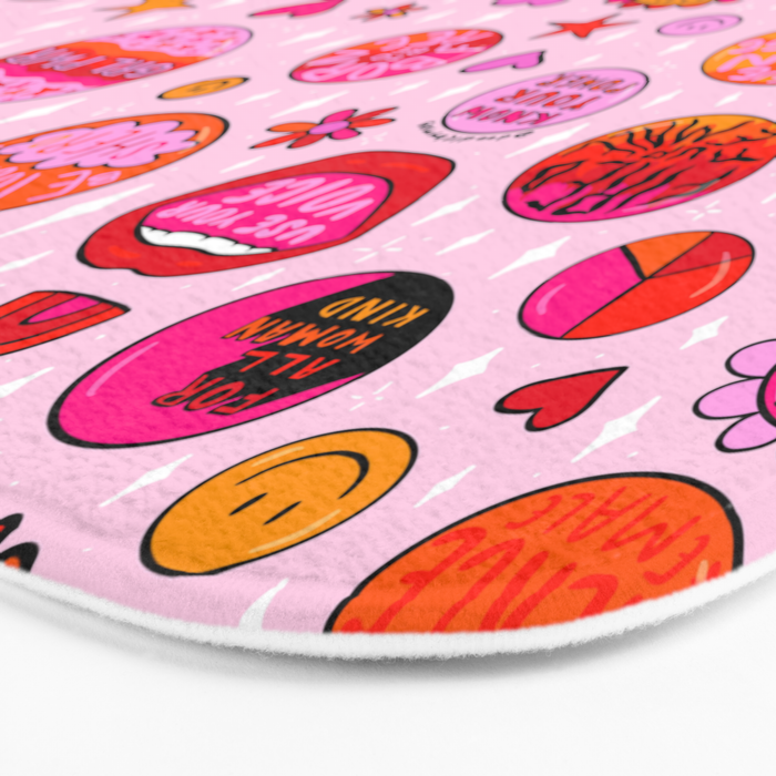 Feminist Buttons Bath Mat Gallery Image 3