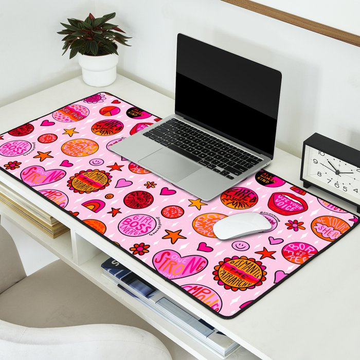 Feminist Buttons Desk Mat Gallery Image 2