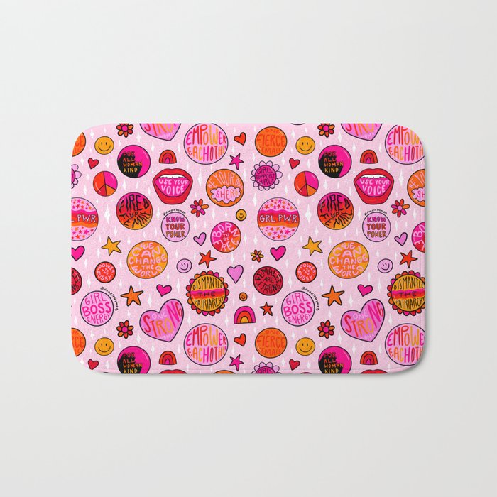 Feminist Buttons Bath Mat Gallery Image 1