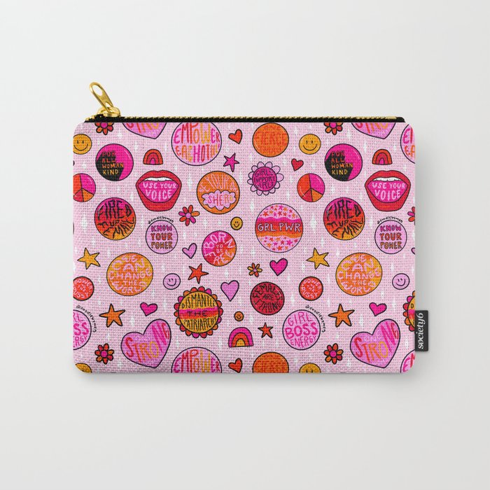 Feminist Buttons Carry All Pouch Gallery Image 1