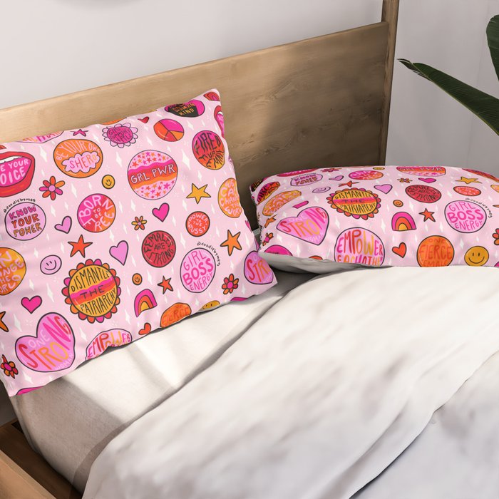 Feminist Buttons Pillow Sham Gallery Image 2