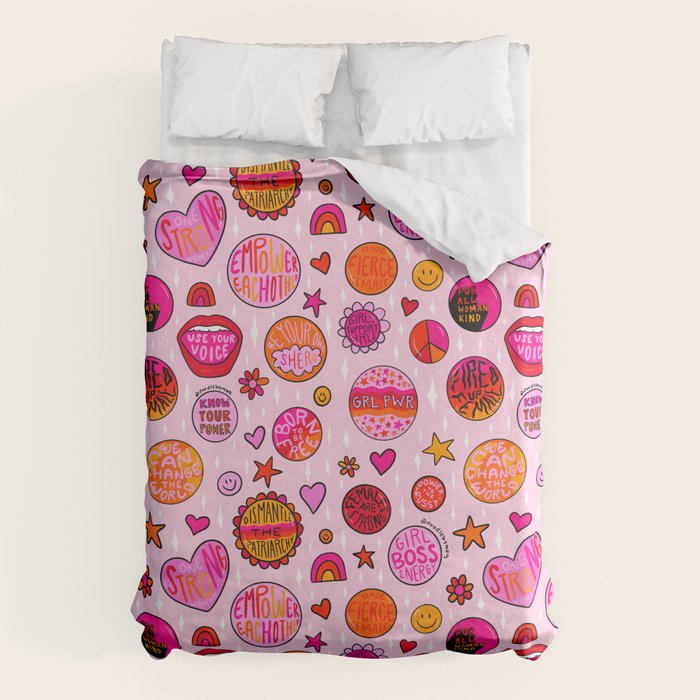 Feminist Buttons Duvet Cover Gallery Image 6