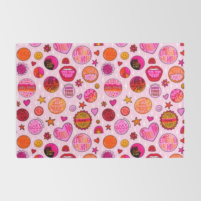 Feminist Buttons Rug Gallery Image 2
