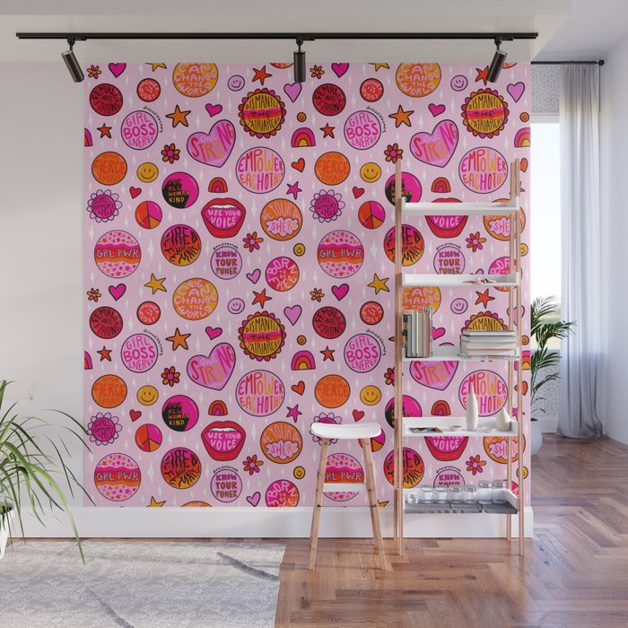 Feminist Buttons Wall Mural Gallery Image 1