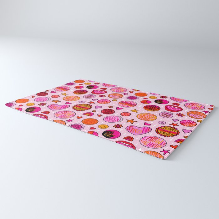 Feminist Buttons Rug Gallery Image 3