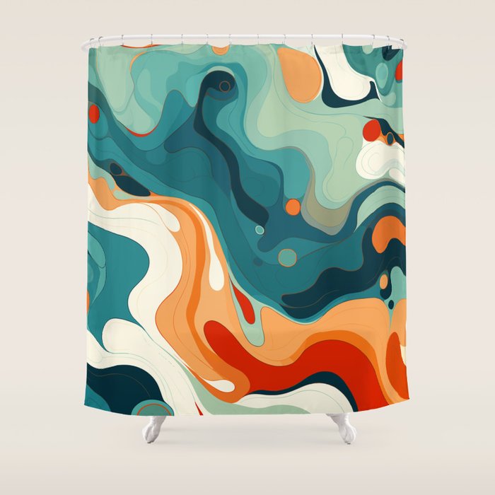 Colorful Tides Shower Curtain Gallery Image 1