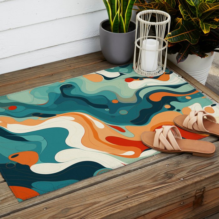 Colorful Tides Outdoor Rug Gallery Image 2