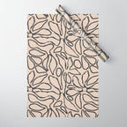 Abstract vintage flower art pattern Wrapping Paper Gallery Image 1