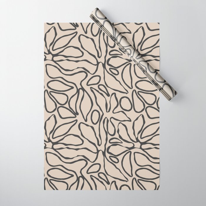 Abstract vintage flower art pattern Wrapping Paper Gallery Image 1