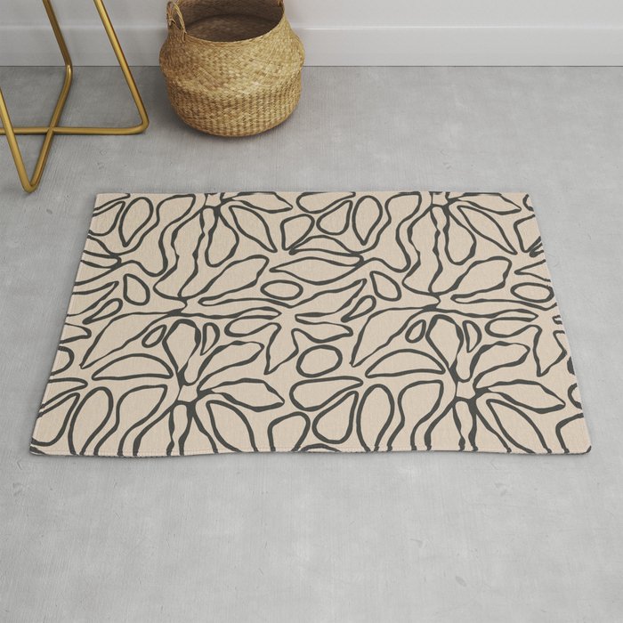 Abstract vintage flower art pattern Rug Gallery Image 1