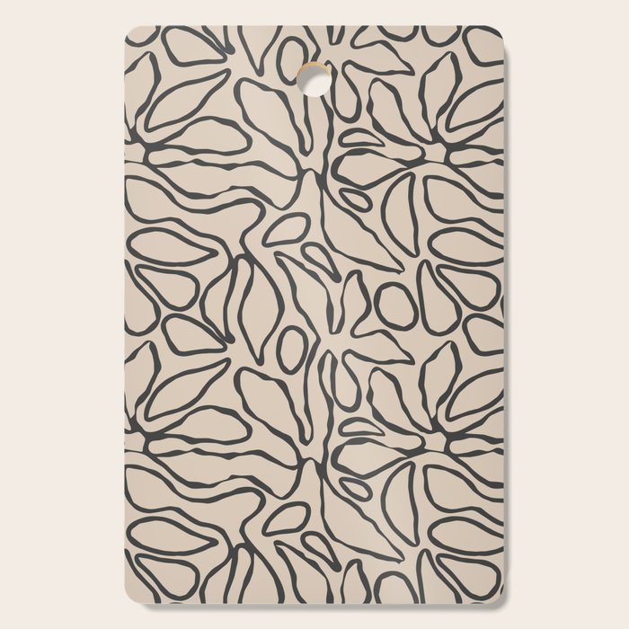 Abstract vintage flower art pattern Cutting Board Gallery Image 1