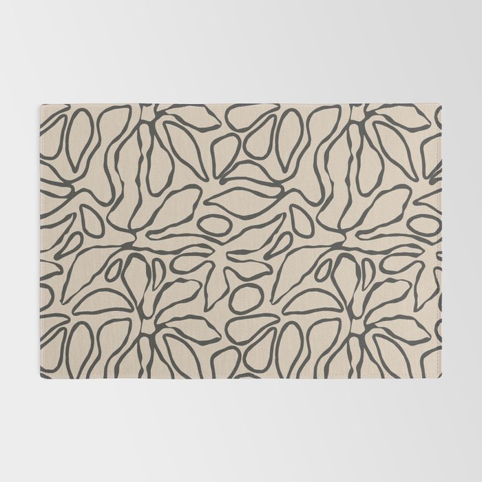 Abstract vintage flower art pattern Rug Gallery Image 2