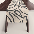 Abstract vintage flower art pattern Table Runner Gallery Image 1