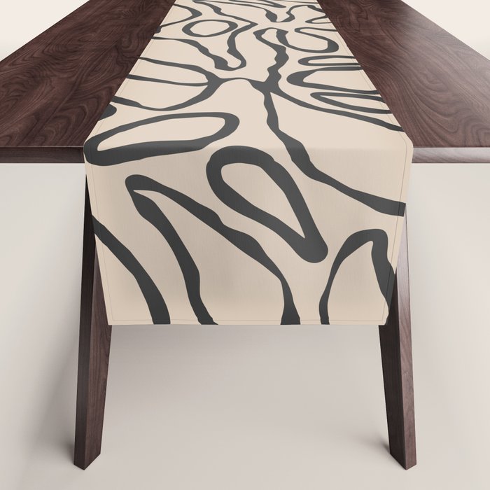 Abstract vintage flower art pattern Table Runner Gallery Image 1