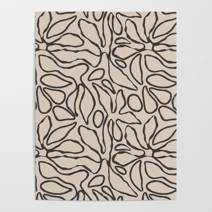 Abstract vintage flower art pattern Poster Gallery Image 1