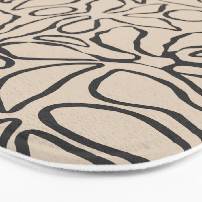 Abstract vintage flower art pattern Bath Mat Gallery Image 3
