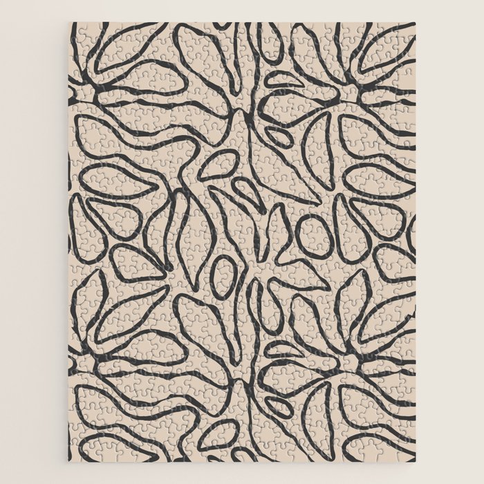 Abstract vintage flower art pattern Jigsaw Puzzle Gallery Image 1